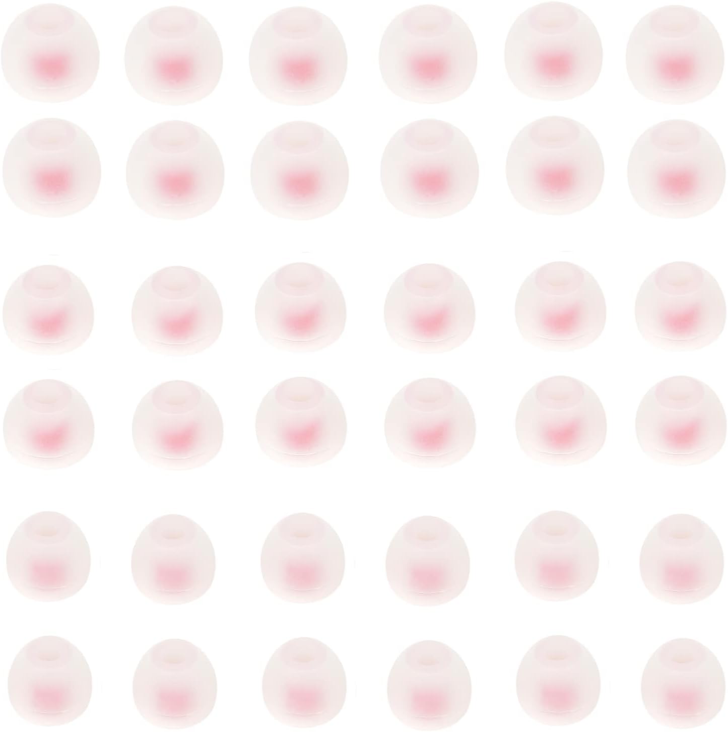 Silicone Earbud Tips - Soft & Comfortable Earphone Cushions, 18 Pairs (S/M/L) - White & Red, Fits 3.8mm-5.5mm Inner Hole, Compatible with Most in-Ear Headphones