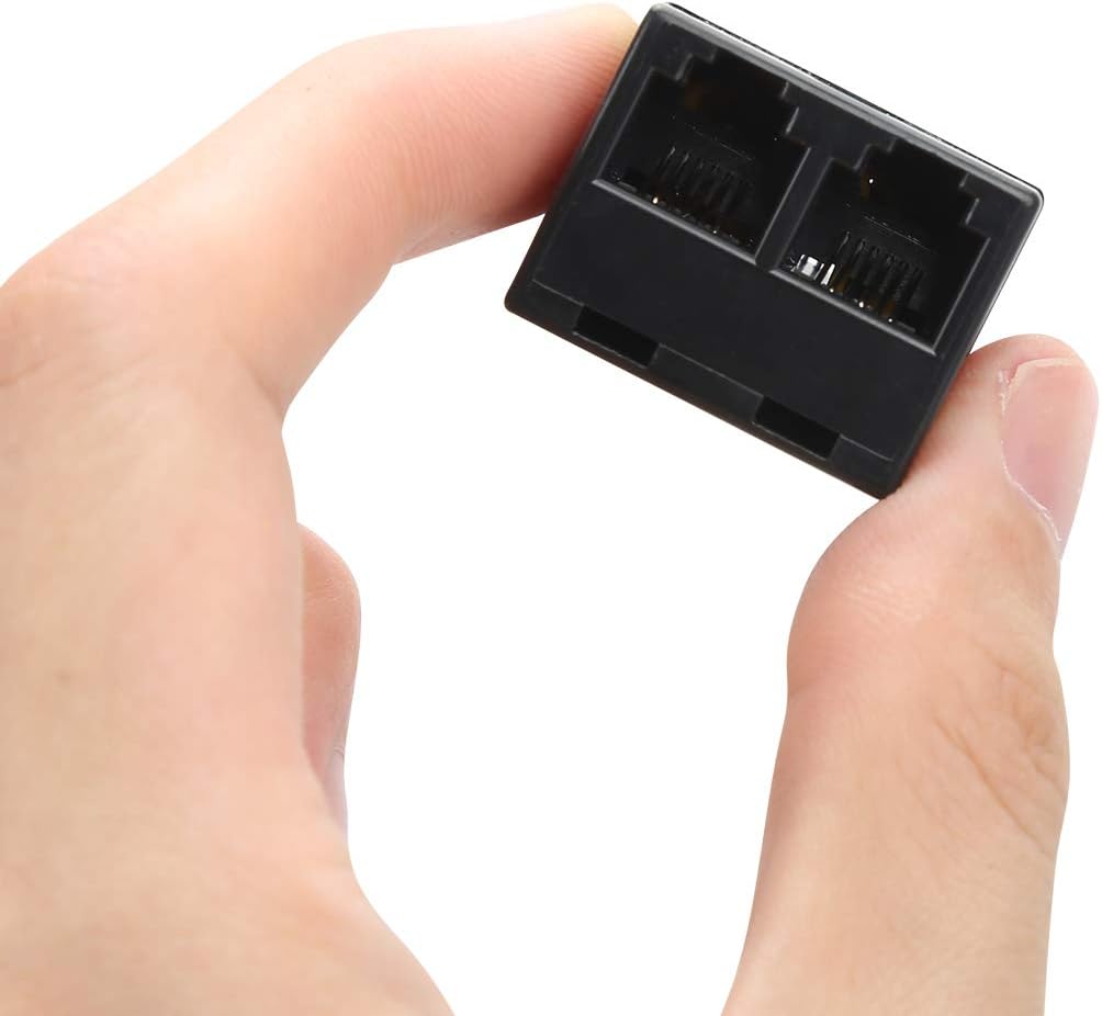 Uvital RJ12 6P6C 1 Female to 2 Female Telephone Line Splitters, Telephone Landline Cable Connector and Separator(Black,4 Pack)