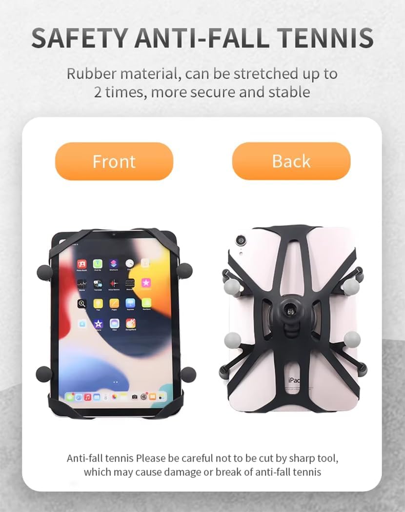 Strg Tablet Mount with Composite Double Socket Arm(Medium) for 6" Tablets, Tablet Holder Compatible with RAM Mount and All B Size 1" Ball Mounts Bases for Motorcycle Bike Car Truck etc