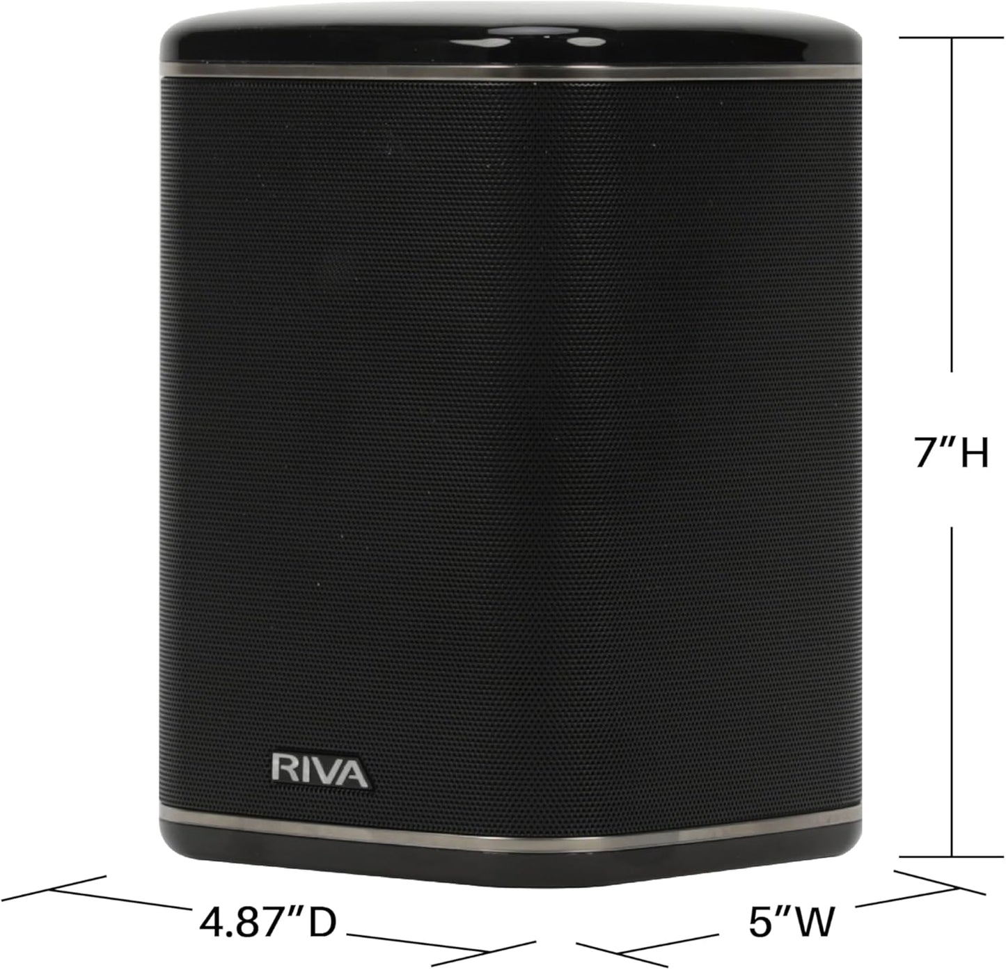 RIVA Upgraded Arena Wi-Fi Bluetooth Hi-Fi Speaker, 6 Drivers, 50W, Multiroom Music System, Supports Airplay 2, Chromecast, Spotify, Tidal and More Streaming (Black)