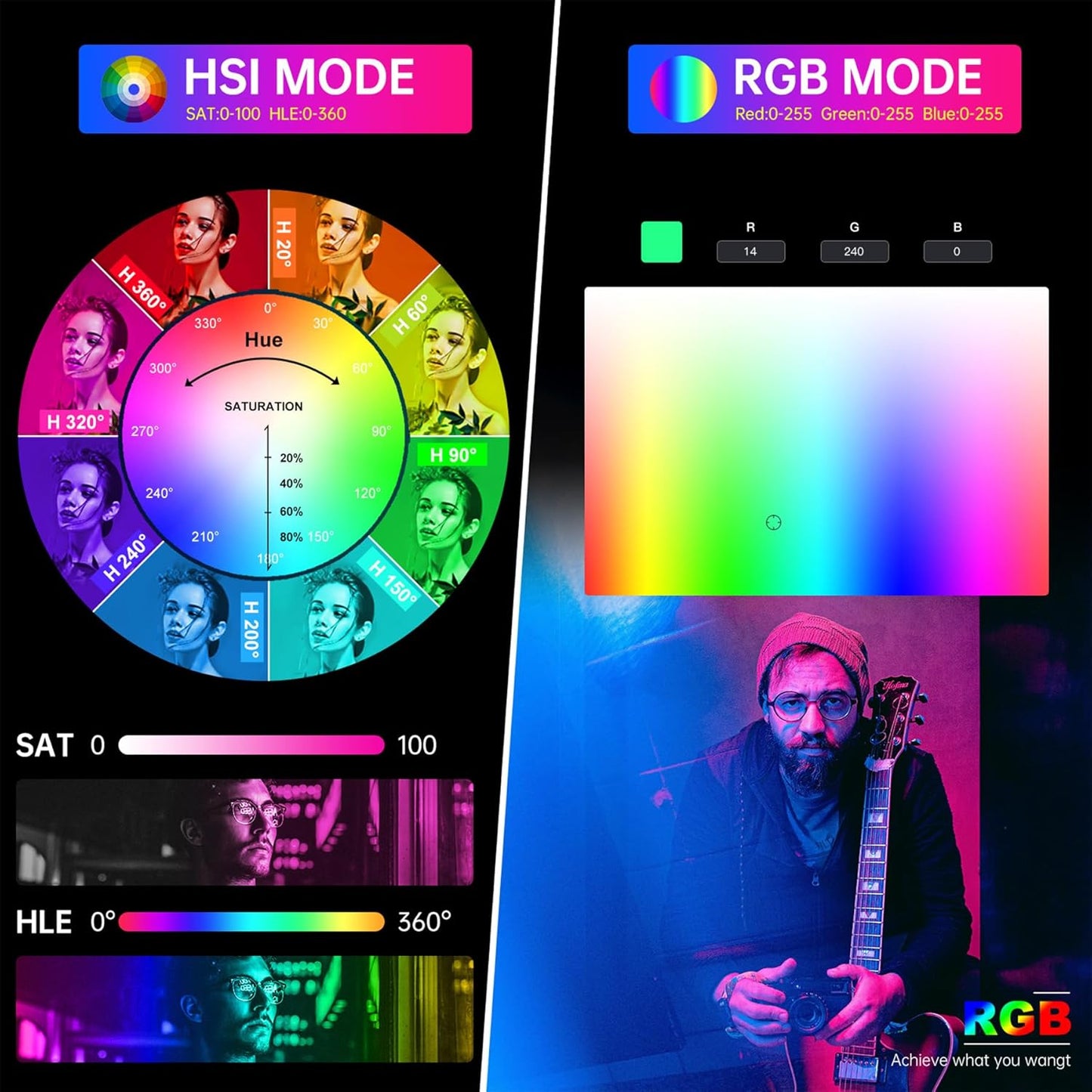 GVM Upgraded 680 RGB LED Video Light with Lighting Stand Kit, 50W Photography Lighting with Bluetooth Control, Studio Light with 18 Lighting Scenes, led Panel Lights for Video Recording, 8500lux/0.5m