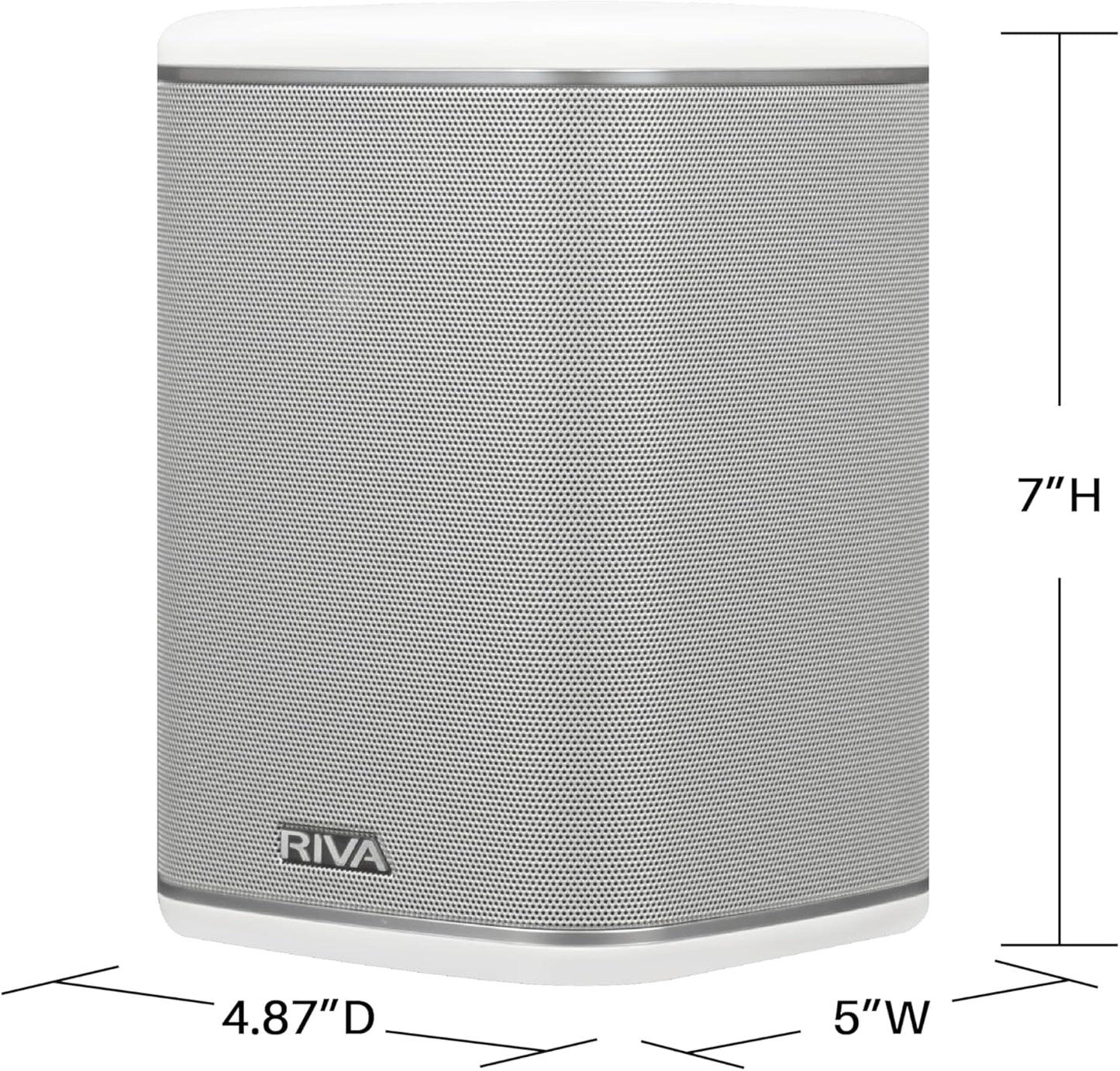 RIVA Upgraded Arena Wi-Fi Bluetooth Hi-Fi Speaker, 6 Drivers, 50W, Multiroom Music System, Supports Airplay 2, Chromecast, Spotify, Tidal and More Streaming (White)