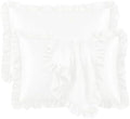 Set of 2 Ruffle Satin Queen Pillow Cases 20x30 inch White by QJFabricCO