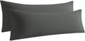 Body Pillow Cases, 2 Pack, 20x54 in, Microfiber, Dark Grey by Aerlomi