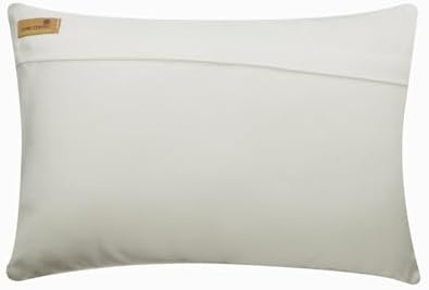 The HomeCentric Decorative Ivory 12"x24" Lumbar Pillow Cover, Silk Embroidery - Image 3