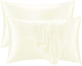 2 Pack Satin Pillowcases Beige King Size 20x36 Inch by QJFabricCO