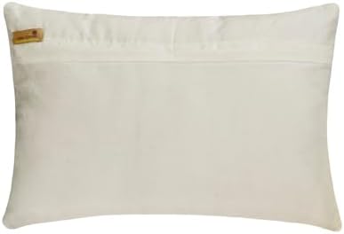 The HomeCentric Decorative Ivory 12"x14" Lumbar Pillow Cover, Jacquard Lattice - Image 3