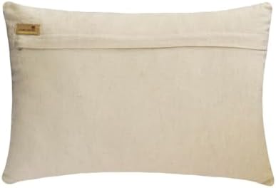 The HomeCentric Decorative Gold 12"x26" Lumbar Pillow Cover, Linen Floral & 3D - Image 3