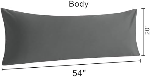 NTBAY Cotton Body Pillowcases, Dark Grey - Image 5