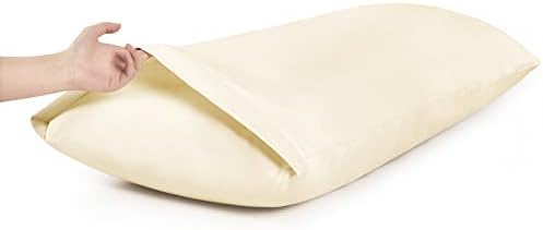 MILVOWOC Brushed Microfiber Body Pillowcases, Ivory Cream, 20x48 Inch - Image 6
