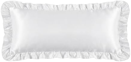 2 Pack Ruffle Satin Pillowcases Body Size 20"x54" Silvergrey by QJFabricCO