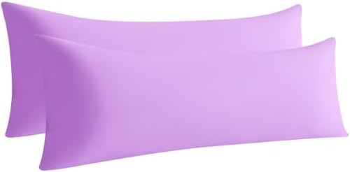 Body Pillow Cases, 2 Pack, 20x54 in, Microfiber, Light Purple by Aerlomi