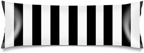 Silk Satin Body Pillow Cover for Hair and Skin, Stripes Pillow Covers White by Unknown