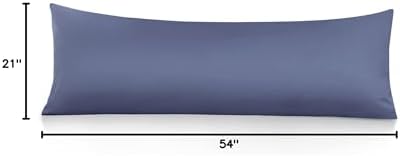 Leeden 100% Cotton Body Pillow Cover 21x54, Envelope Closure, Steel Blue - Image 6