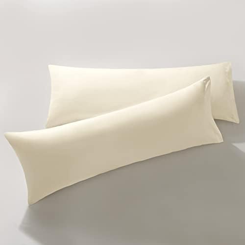 MILVOWOC Brushed Microfiber Body Pillowcases, Ivory Cream, 20x48 Inch by MILVOWOC
