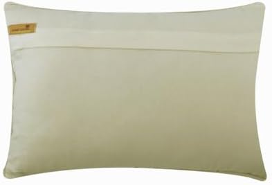The HomeCentric Ivory 12"x18" Rectangle Pillow Covers, Linen Applique Lumbar - Image 3