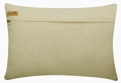 The HomeCentric Ivory & Gold 12"x24" Lumbar Pillow Cover, Silk Beaded & Agate - Image 3