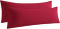 Body Pillow Cases, 2 Pack, 20x54 in, Microfiber, Wine Red by Aerlomi