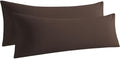 Body Pillow Cases, 2 Pack, 20x54 in, Microfiber, Dark Brown by Aerlomi