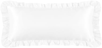 2 Pack Ruffle Satin Pillowcases Body Size 20x54 inch White by QJFabricCO