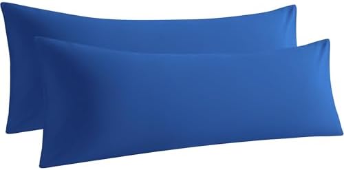 Body Pillow Cases, 2 Pack, 20x54 in, Microfiber, Royal Blue by Aerlomi