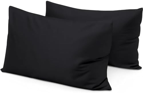 Toddler Travel Pillowcase 12x16 Set of 2 Black 100% Egyptian Cotton by beddingstar
