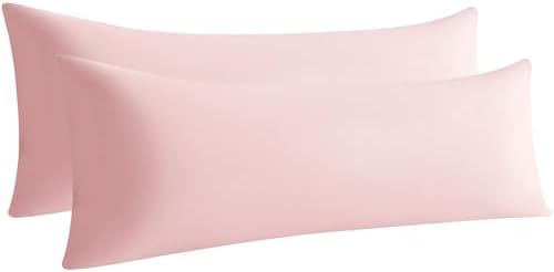 Body Pillow Cases, 2 Pack, 20x54 in, Microfiber, Light Pink by Aerlomi