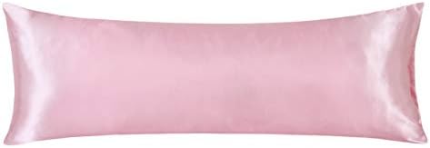 Satin Body Pillow Cover, 20x54 Inches Pillow Case Set of 1 by LCBD