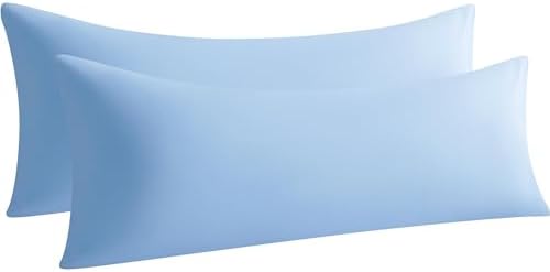 Body Pillow Cases, 2 Pack, 20x54 in, Microfiber, Sky Blue by Aerlomi