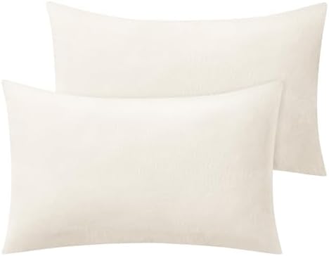 BEDELITE Flannel Pillow Cases Queen Size Set of 2, Off White, 20x30 Inches by BEDELITE