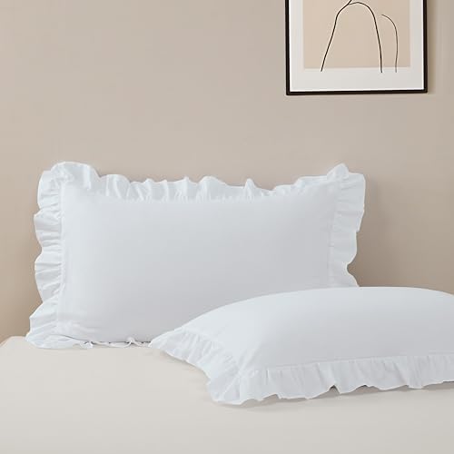 Ruffle Pillow Case Standard Size Set of 2 by Unknown