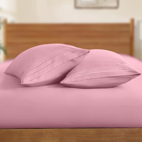 Horbaunal Microfiber Body Pillow Covers, Dusty Pink, 2 Pack - Image 3