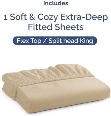 CGK Linens Extra Deep Flex Top Split Head King Fitted Sheet Only - Image 4