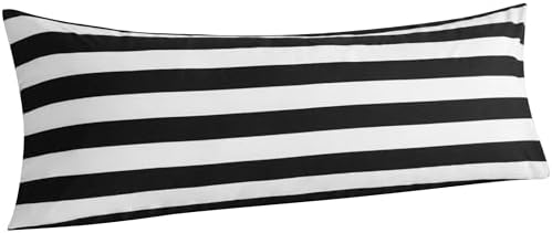 NTBAY Body Striped Pillowcase, 1800 Thread Brushed Microfiber Black and White by NTBAY