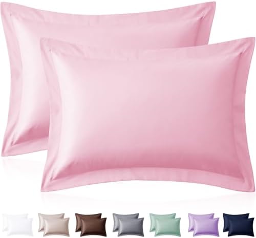 Homiest Light Pink Pillow Shams Standard Size Set of 2, 2-Inch Flange by Homiest