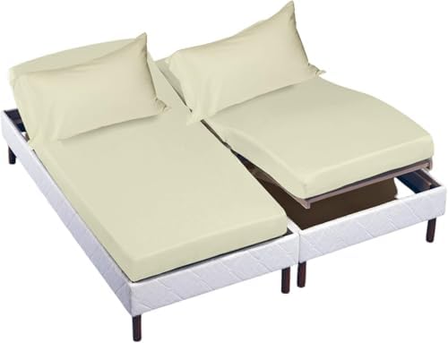 Cottingon 5 PC Split King Sheets Fits 16" Deep, Egyptian Cotton by COTTINGON