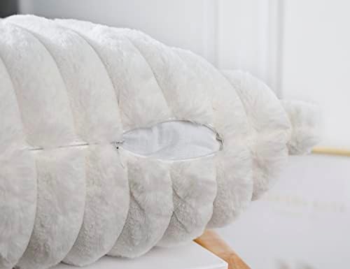 PANOD Faux Fur Decorative Lumbar Throw Pillow Covers 12 x 26, Long Boho Lumbar - Image 5