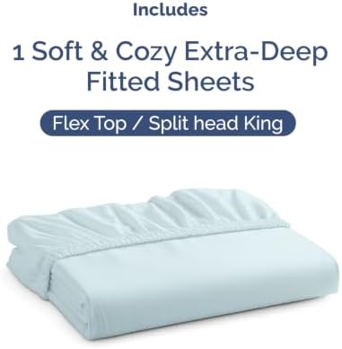CGK Linens Extra Deep Flex Top Split Head King Fitted Sheet Only - Image 4