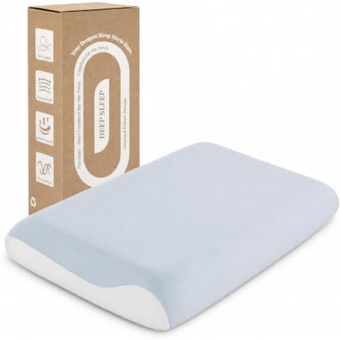 Memory Foam Pillow, Cooling Cover, Ergonomic Neck Support, Queen Loft 3.9" by WELCOMETOBEDMUST