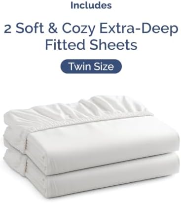 CGK Linens 2 Pack Extra Deep Twin Fitted Sheets - Image 4