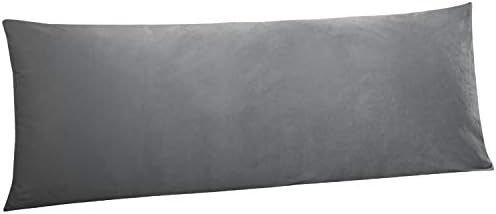 NTBAY Velvet Body Pillow Cover, 20 x 54, Smoke Grey by NTBAY
