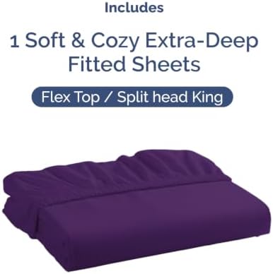 CGK Linens Extra Deep Flex Top Split Head King Fitted Sheet Only - Image 4