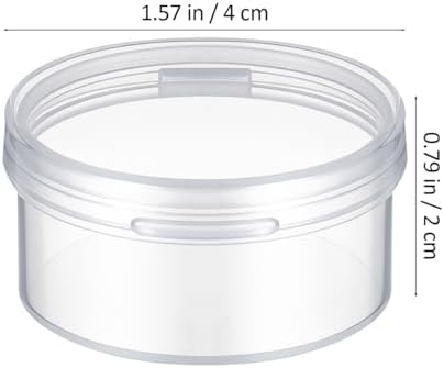 HEALLILY 10pcs Small Pill Case Clear Round Plastic Storage Containers Pill Box - Image 2