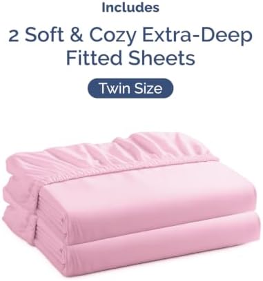 CGK Linens 2 Pack Extra Deep Twin Fitted Sheets - Image 4