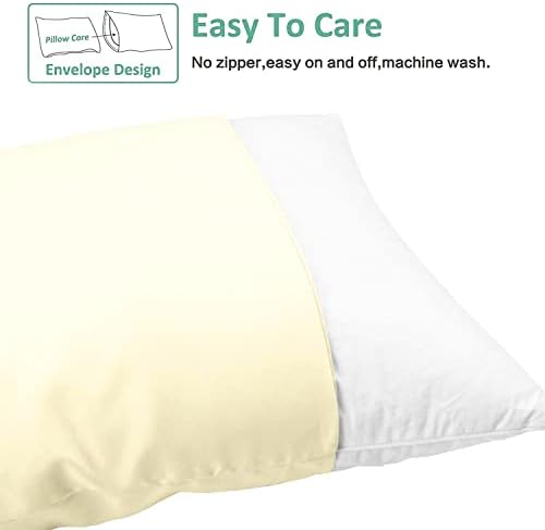 NTBAY Standard Microfiber Pillowcases, 2 Pack, 20 x 26, Butter Yellow - Image 3