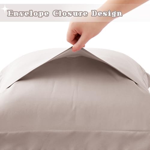 Homiest Beige Pillow Shams Queen Size Set of 2, 2-Inch Flange - Image 6