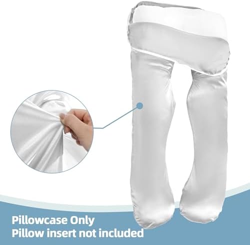BALAPET Silky Satin Pregnancy Pillow Cover, U Shaped Luxurious Smooth Maternity - Image 2