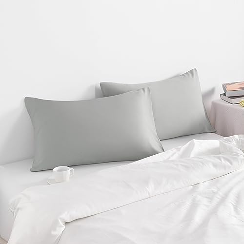 NTBAY Standard Microfiber Pillowcases, Light Grey - Image 2