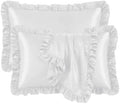 2 Pack Ruffle Satin Pillowcases King Size 20"x36" Silvergrey by QJFabricCO