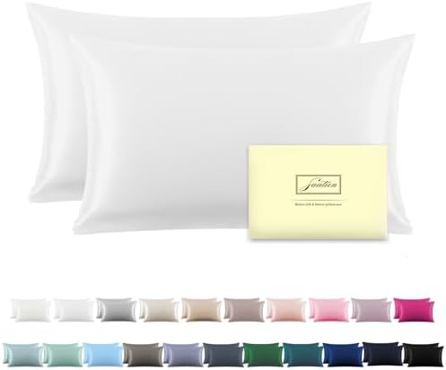 Silk Pillow Cases 2 Pack, Soft Breathable and Sliky Standard Size Pillow Cases by Suatien